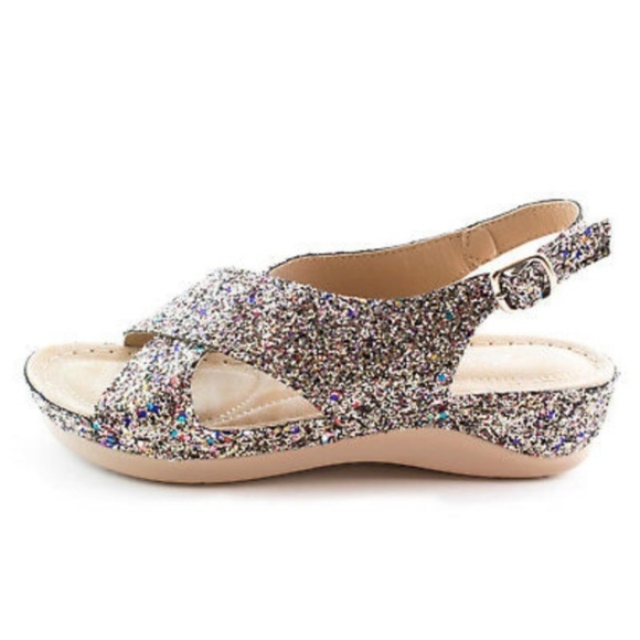 Blossom & Thorn Shoes - Multi-Glitter Sandals